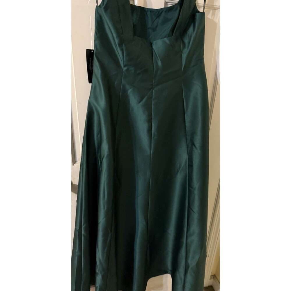 Alfred Sung Satin Square Neck Princess Line Gown Size 14 - Picture 8 of 9